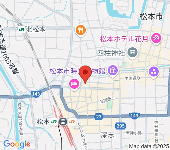 松本市中央公民館・Ｍウイングの地図