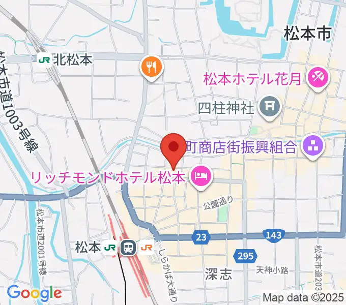 松本市中央公民館・Ｍウイングの地図