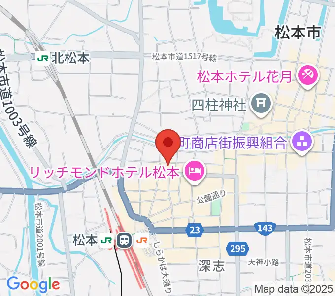 松本市中央公民館・Ｍウイングの地図