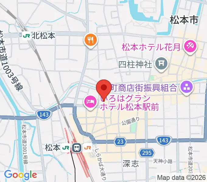 松本市中央公民館・Ｍウイングの地図