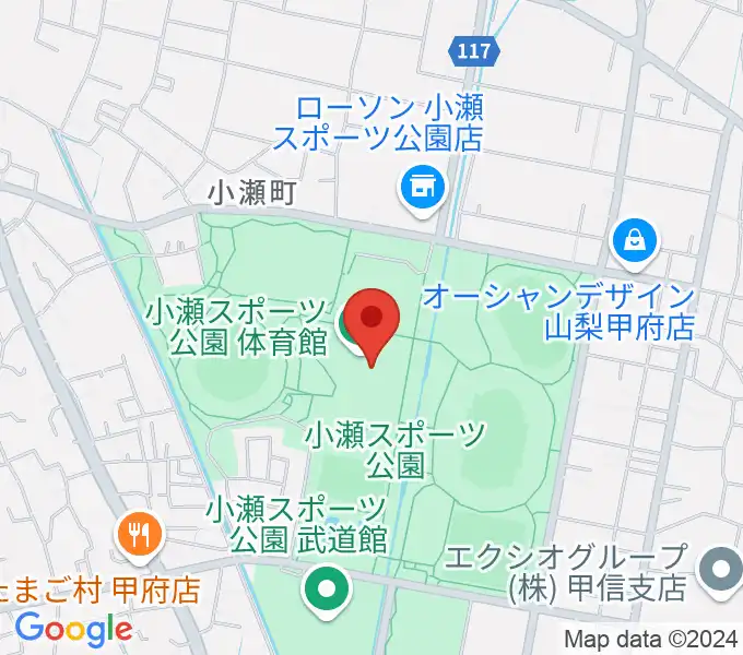 小瀬スポーツ公園体育館の地図