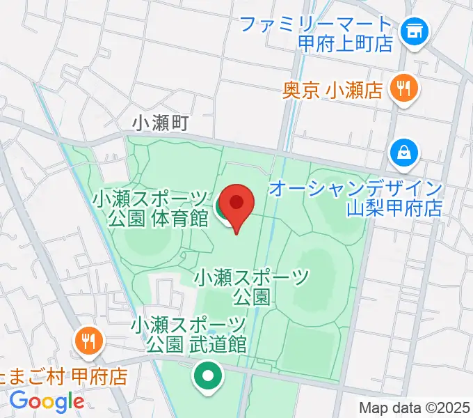 小瀬スポーツ公園体育館の地図