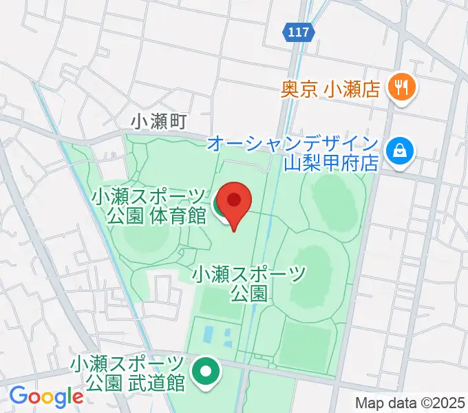 小瀬スポーツ公園体育館の地図
