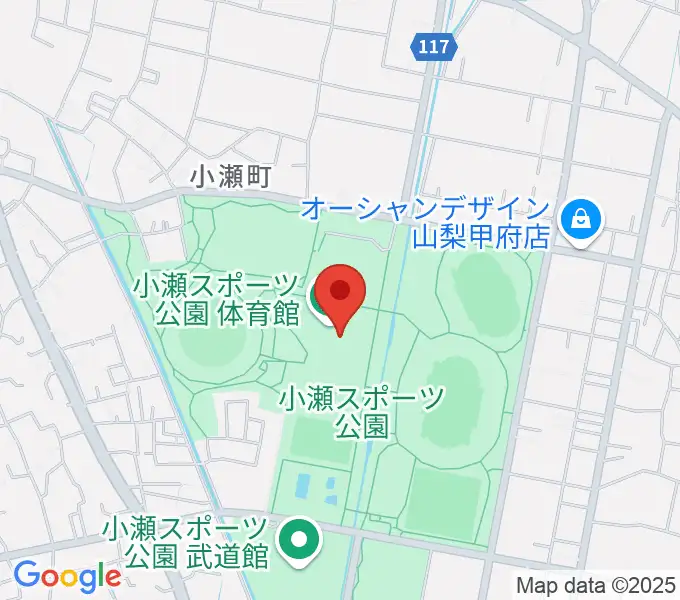 小瀬スポーツ公園体育館の地図