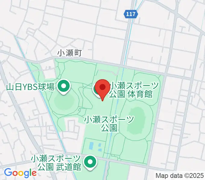 小瀬スポーツ公園体育館の地図