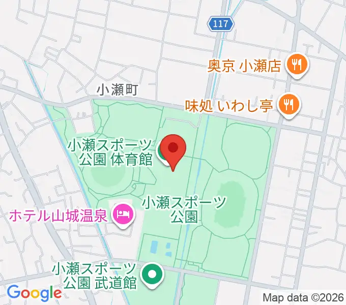 小瀬スポーツ公園体育館の地図