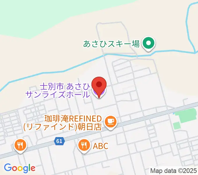 士別市あさひサンライズホールの地図