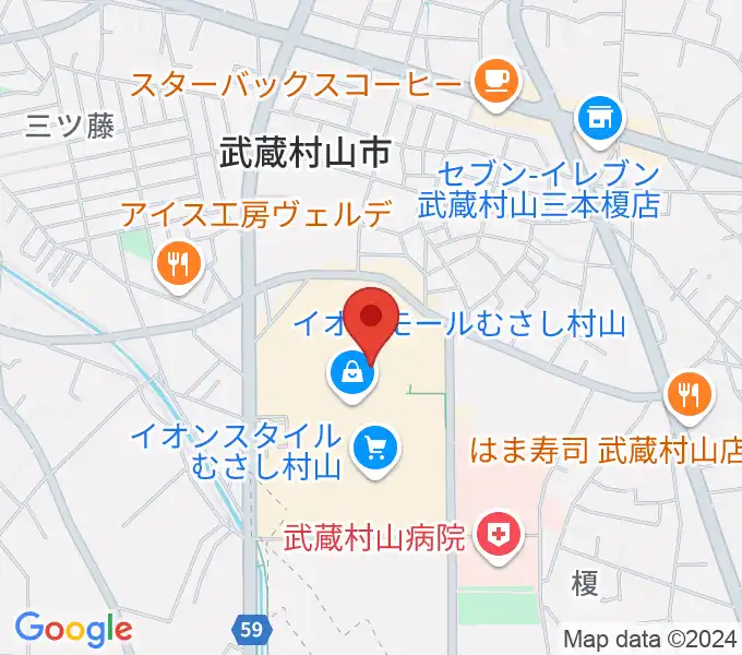 島村楽器 イオンモールむさし村山店の地図