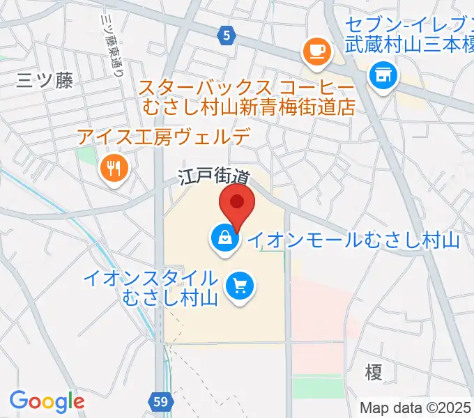 島村楽器 イオンモールむさし村山店の地図