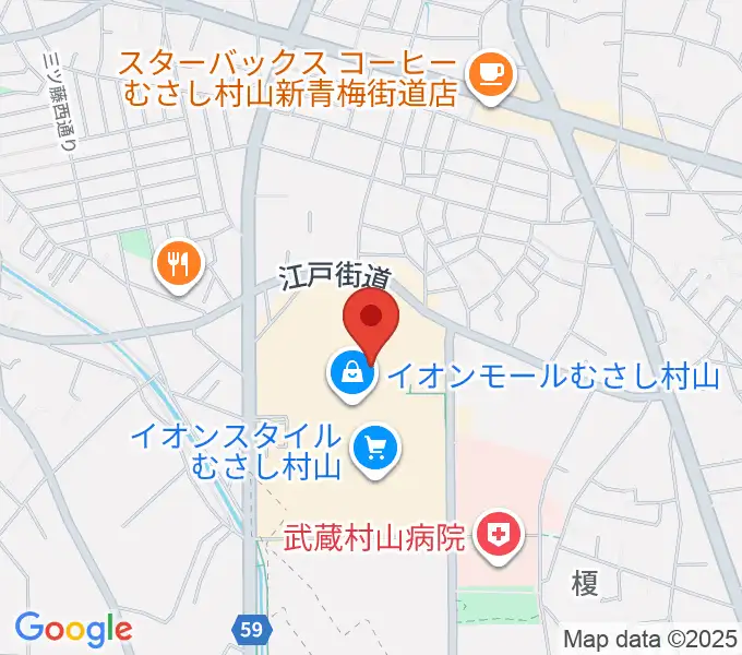 島村楽器 イオンモールむさし村山店の地図