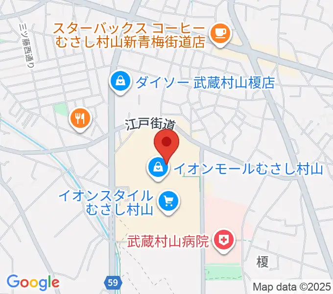 島村楽器 イオンモールむさし村山店の地図
