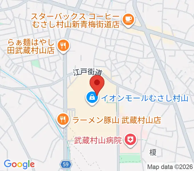 島村楽器 イオンモールむさし村山店の地図