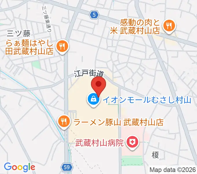 島村楽器 イオンモールむさし村山店の地図