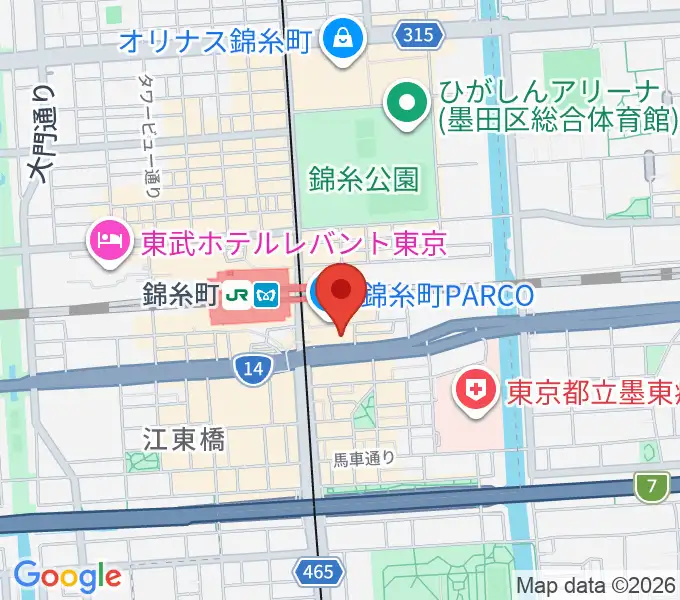 島村楽器 錦糸町パルコ店の地図