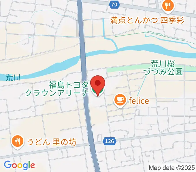 福島トヨタクラウンアリーナの地図