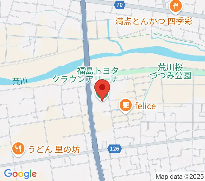 福島トヨタクラウンアリーナの地図