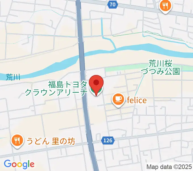 福島トヨタクラウンアリーナの地図