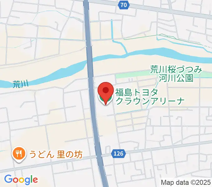 福島トヨタクラウンアリーナの地図