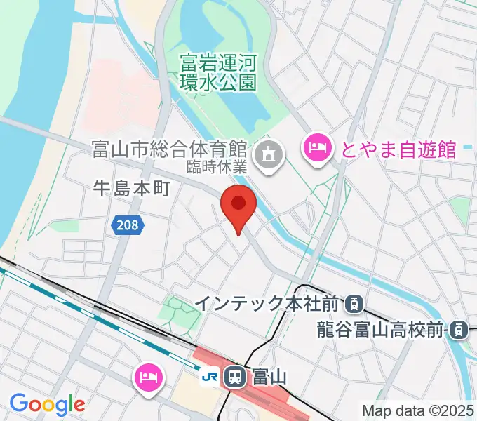 県営富山武道館の地図