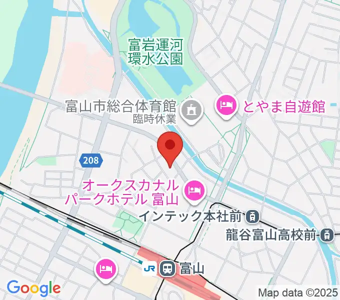 県営富山武道館の地図