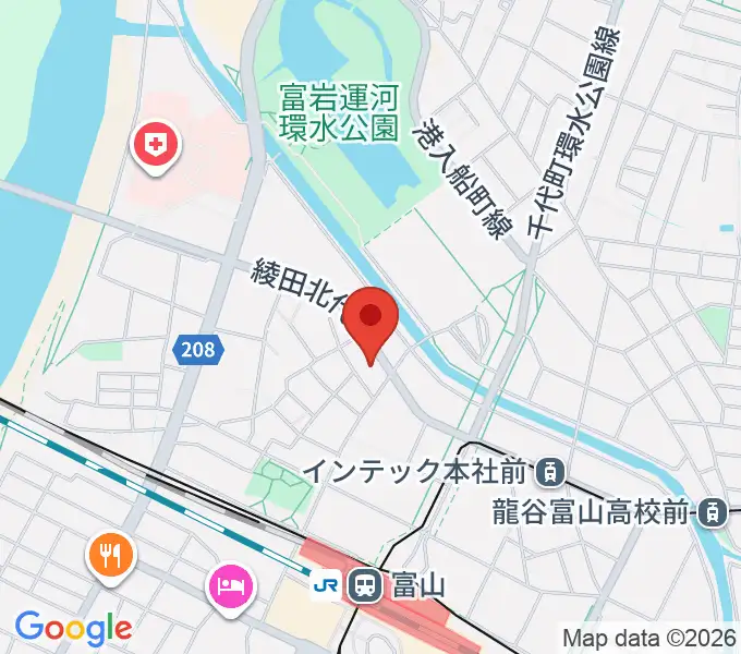 県営富山武道館の地図