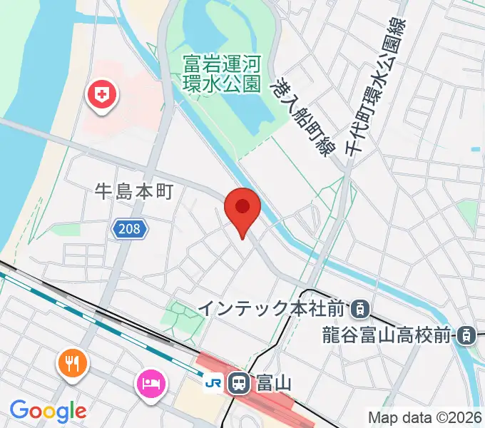 県営富山武道館の地図