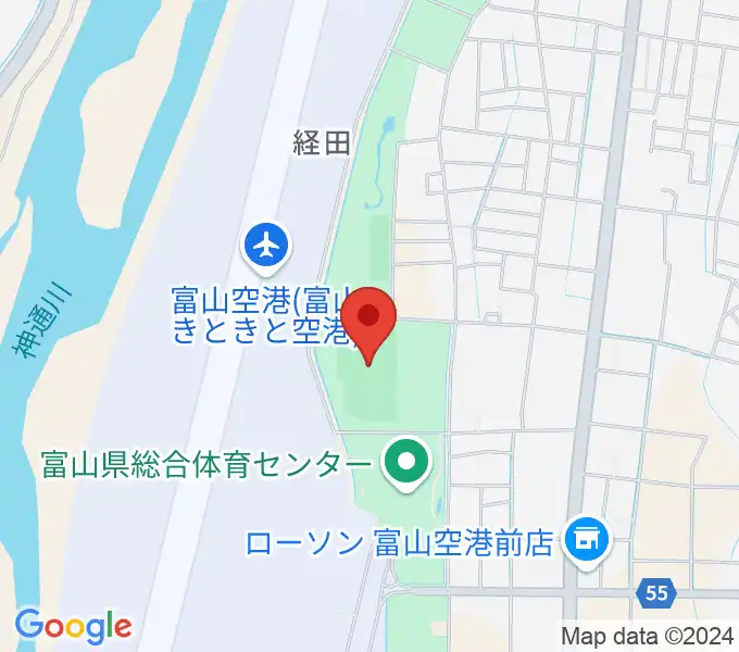 富山県空港スポーツ緑地 陸上競技場の地図