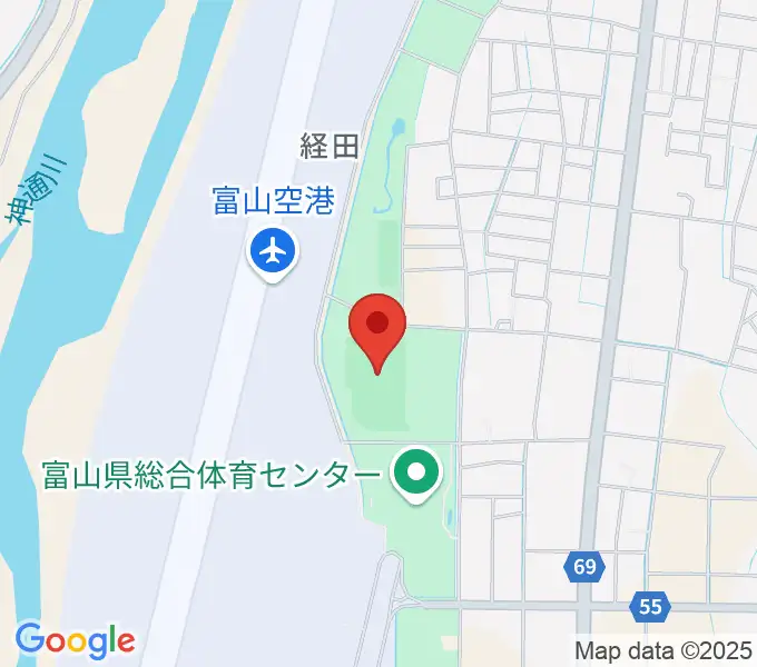 富山県空港スポーツ緑地 陸上競技場の地図