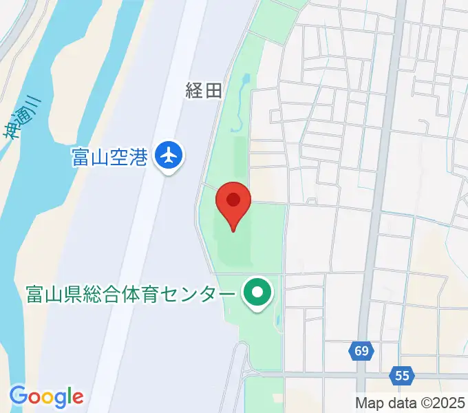 富山県空港スポーツ緑地 陸上競技場の地図