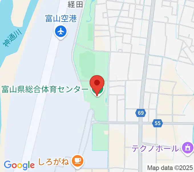 富山県総合体育センターの地図