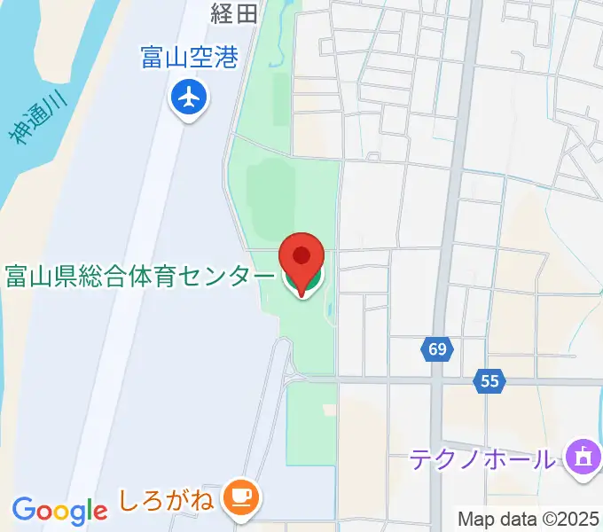富山県総合体育センターの地図
