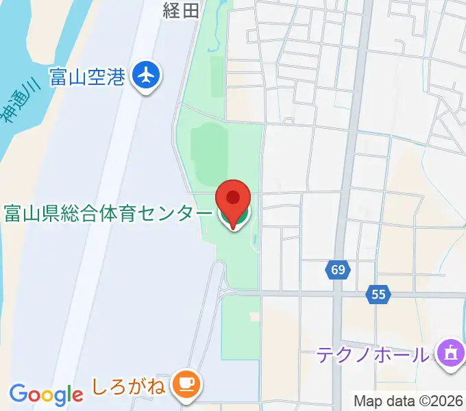富山県総合体育センターの地図