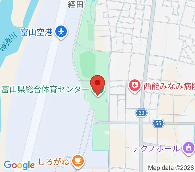 富山県総合体育センターの地図