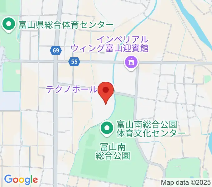 富山テクノホールの地図