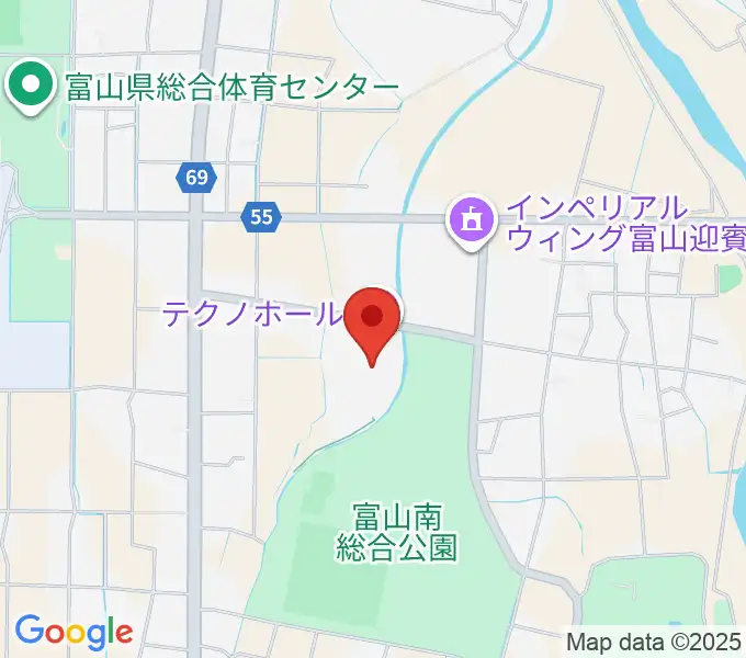 富山テクノホールの地図