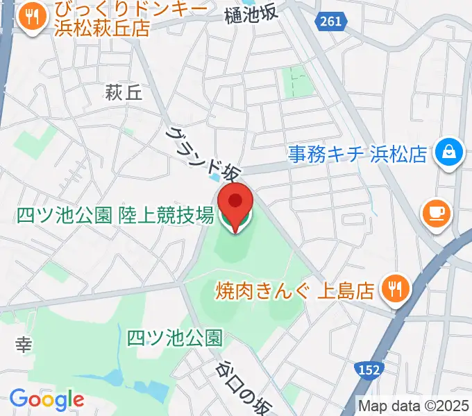 四ツ池公園陸上競技場の地図