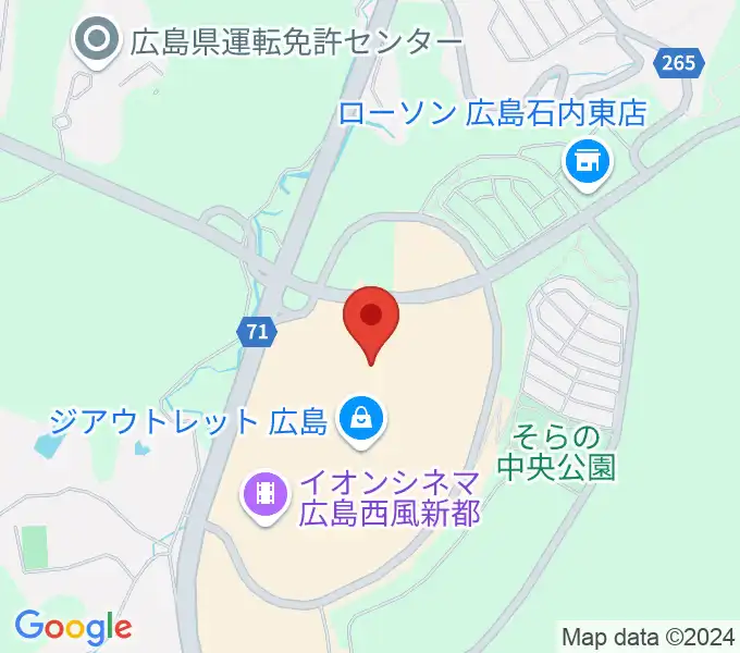 島村楽器アウトレット広島店の地図