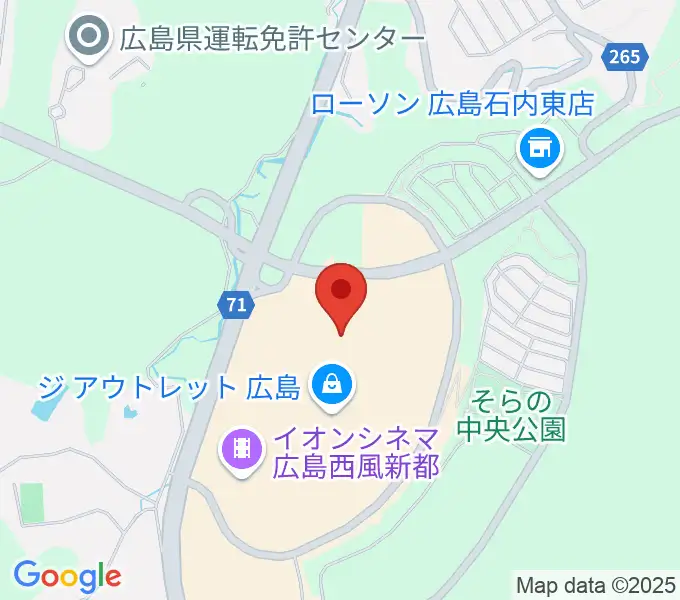 島村楽器アウトレット広島店の地図