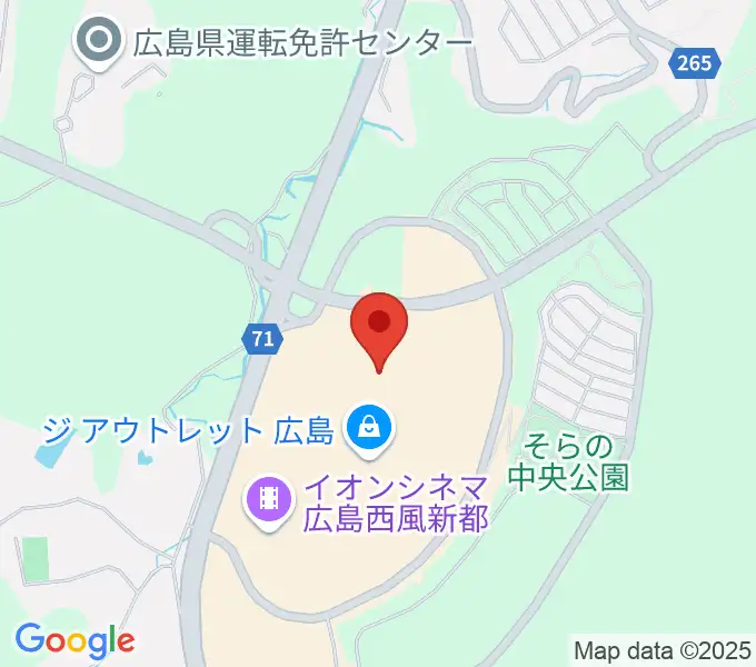 島村楽器アウトレット広島店の地図