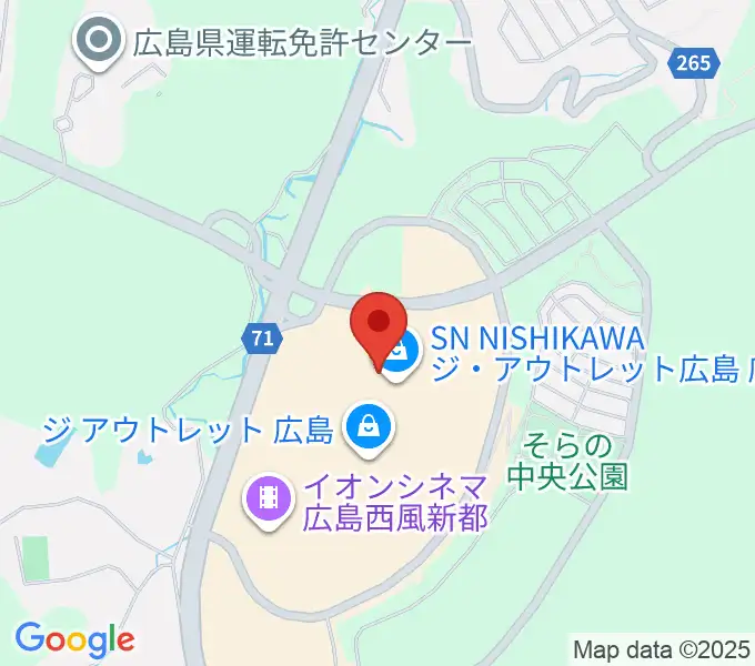 島村楽器アウトレット広島店の地図