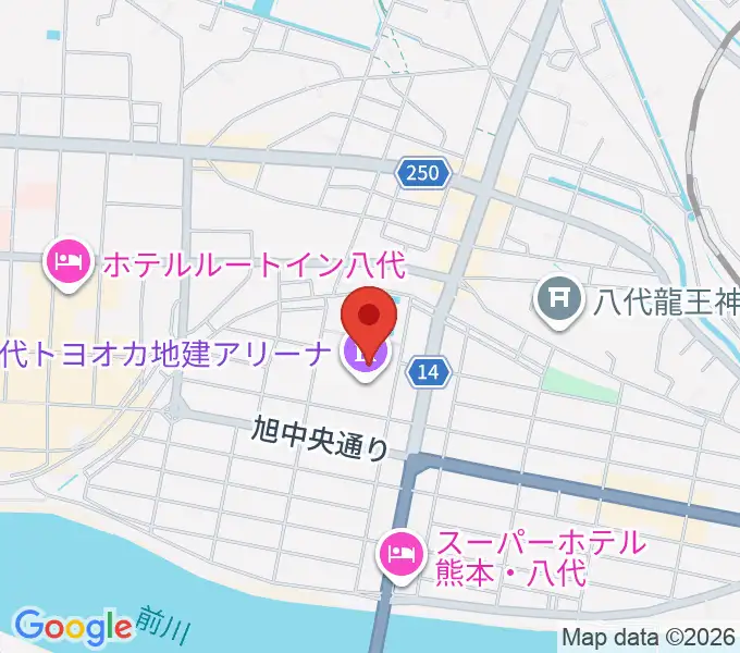八代トヨオカ地建アリーナの地図