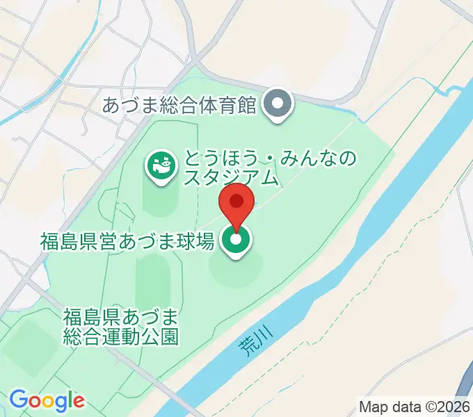 福島県営あづま球場の地図