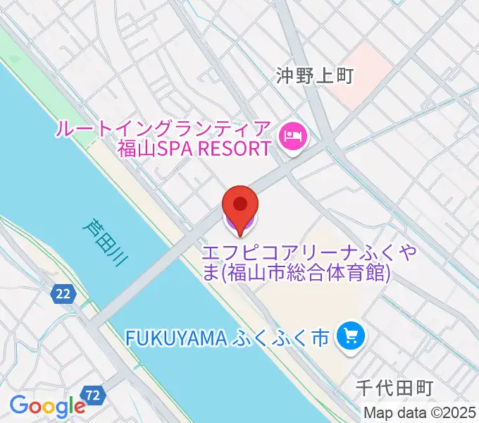 エフピコアリーナふくやまの地図