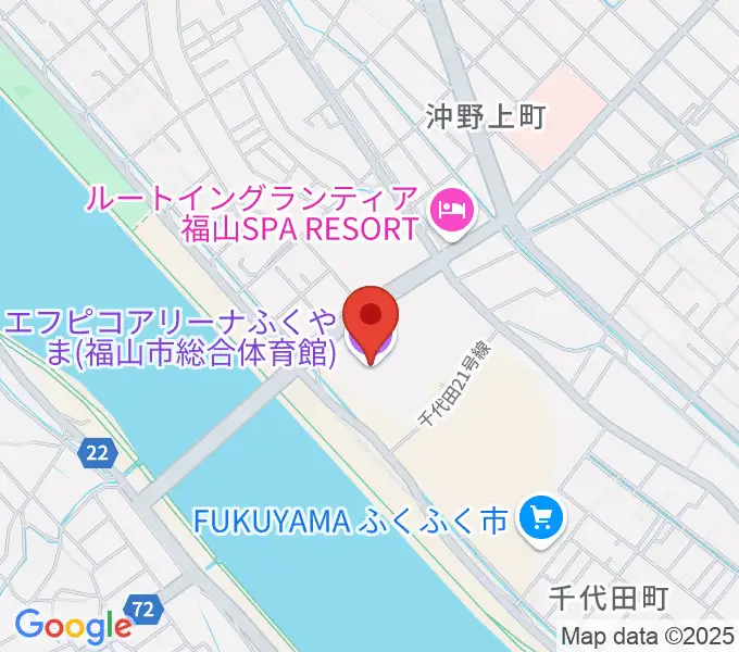 エフピコアリーナふくやまの地図