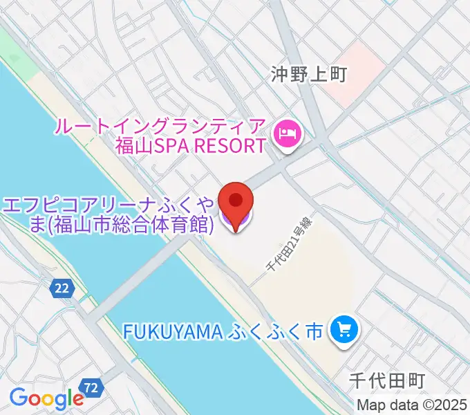 エフピコアリーナふくやまの地図