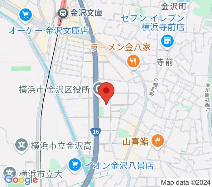 横浜市金沢公会堂の地図