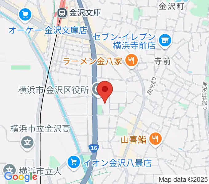 横浜市金沢公会堂の地図