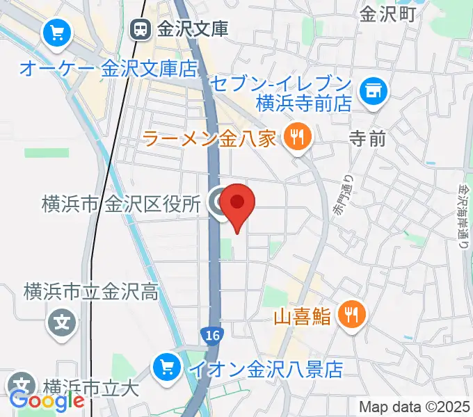 横浜市金沢公会堂の地図