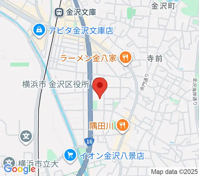 横浜市金沢公会堂の地図