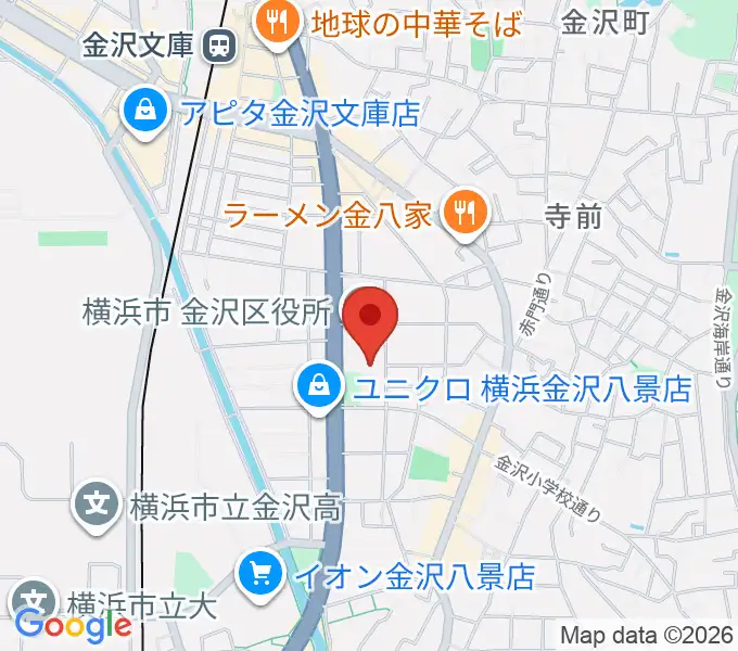 横浜市金沢公会堂の地図